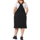 thumbnail image 3 of Falda de mezclilla con tirantes para mujer de talla grande Agnes Orinda, desgastada, vestido overall, 3X, negro, 3 of 6