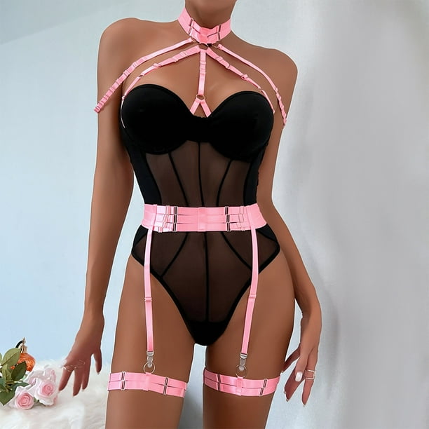 No Show Underwear Women Lace Lingerie Perspective Temptation Sexy Bra  Panties Garter Belt Underwear Sleepwear Suit No Show Panties for Women Sexy  Lingerie Set for Women