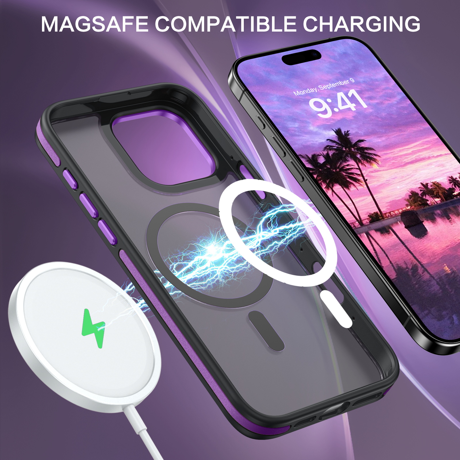 Bentoben iPhone 16 Pro Max Case Purple Matte photo 6