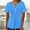 Blue, variant on ALLLIST Blue Tops for Women Trendy Short Sleeve V-Neck Solid T-Shirts Button Pleated Casual Spring Blouse
