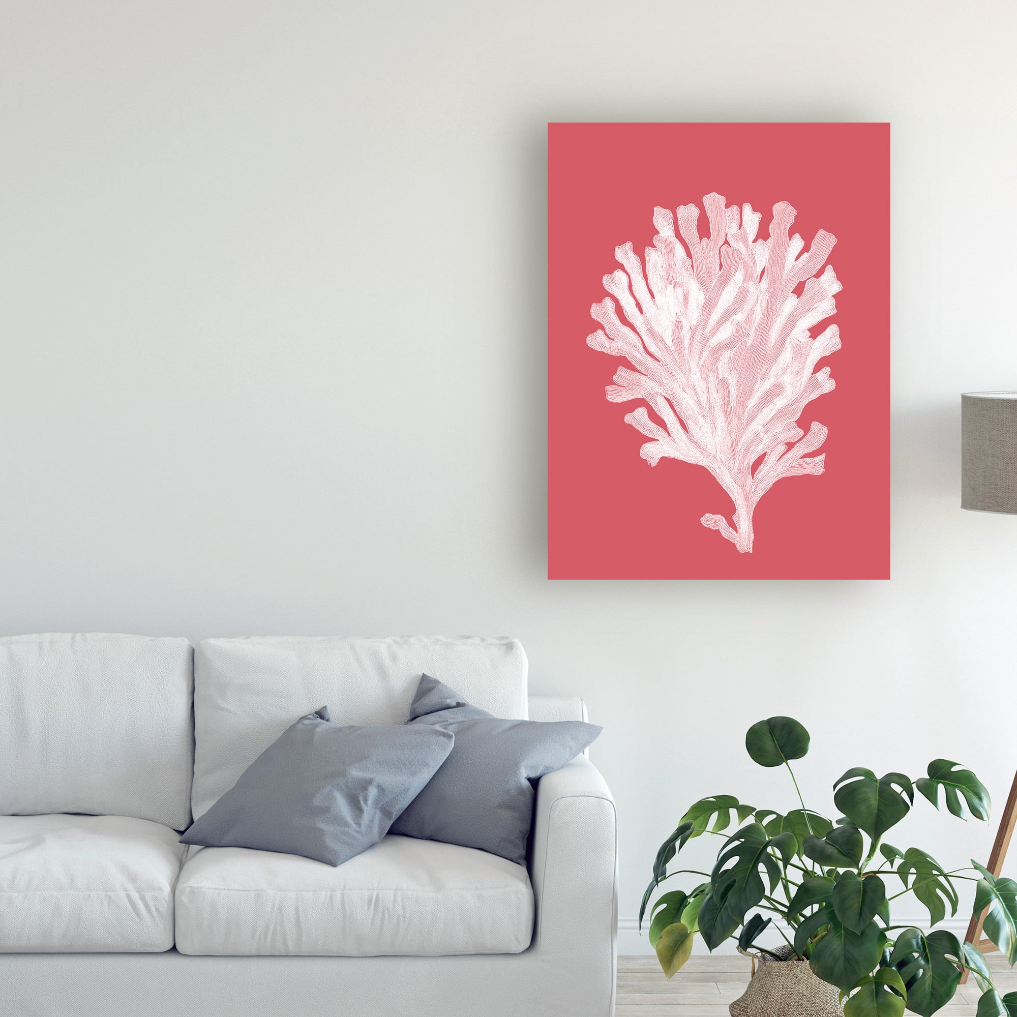 Trademark Fine Art 'Corals White on Coral d' Canvas Art by Fab Funky