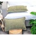 thumbnail image 4 of Oveesha 12” x 20” Modern Farmhouse Olive Green Chenille Pillow Cover, Stitched Edge (2 Count), 4 of 11