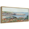 thumbnail image 4 of IDEA4WALL Extra Large Framed Canvas Print Wall Art Seaside Coastal Landscape with Blooming Flowers Retro Fine Art Seascape Vintage Wall Decor Oversized Artwork for Living Room - 60"x30", 4 of 5