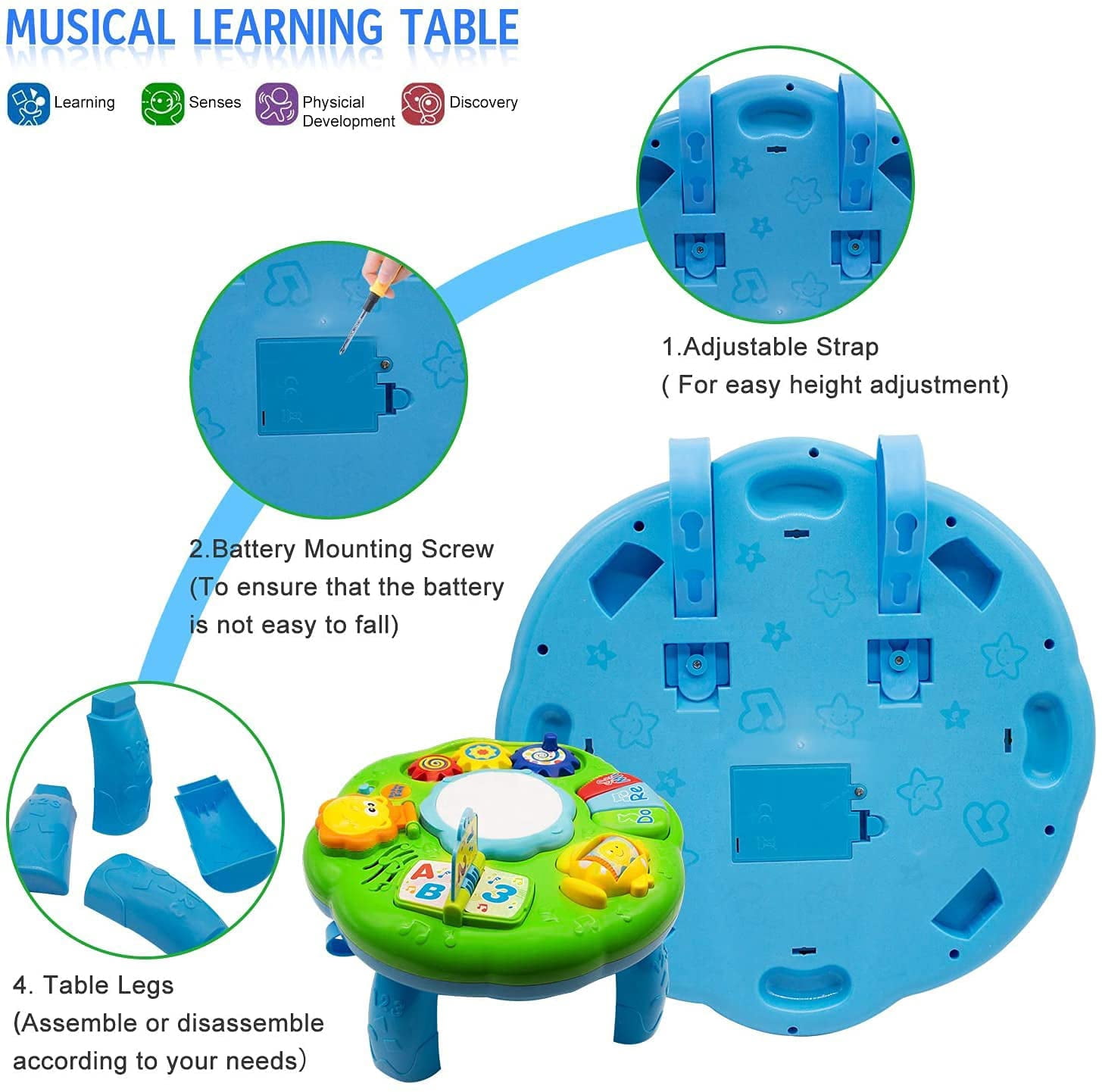Baby Toys 6-12 Months, Baby Activity Table Center, Musical Toys for Infant Toddler 0 3 6 9 12 18 Months, Boy Girl Toys for 1 2 3 Year Old