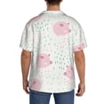 thumbnail image 5 of Naloa Cute Pigs Men's Loose Fit Cuban Collar Short-Sleeve Shirt with Button-down and Chest Pocket for Everyday Wear Outings - Medium, 5 of 7