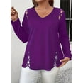 thumbnail image 2 of Womens Summer Cold Shoulder Tops Long Sleeve T Shirts Pullover -Strap Cutout Design Blouses  XXL, 2 of 5