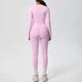 thumbnail image 5 of Afdoent Women 2 Piece Workout Sets Solid Color Breathable Yoga Long Sleeve And High Waisted Pants Workout Running Gym Fitness Activewear Outfit Active Wear, 5 of 5