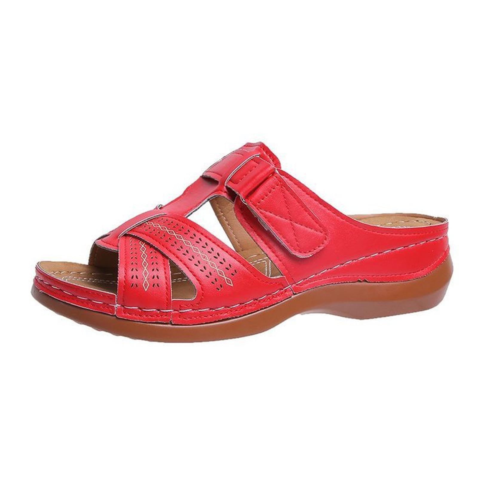 Chgbmok Orthopedic Sandals Women s Flat Arch Support Sandals Shoes Ladies Beach Orthopedic Sandals Summer Non Slip Causal Slippers Slide On Sandals On