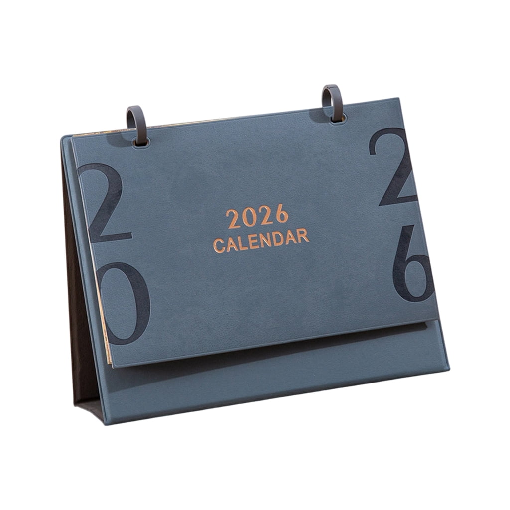 2026 Desk Calendar with Leather Stand 12 Month from Jan to Dec For Home Office