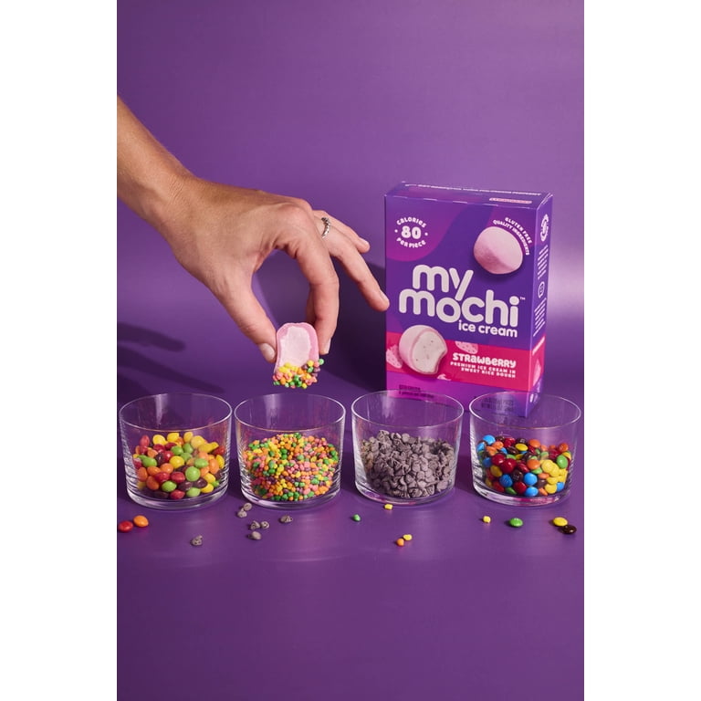 My/Mochi Ice Cream Strawberry, Net Content 6 Count 1.25 Ounce Soft