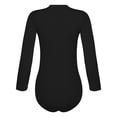thumbnail image 4 of Haitryli Women's Long Sleeve Fleece-lined Leotard Figure Skating Acrobatics Competition Stage Performance Outfit Black Mock Neck 160, 4 of 7