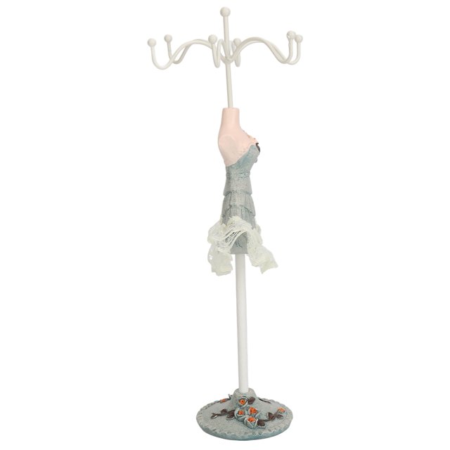 Jewelry Display Stand Model, 6 Hooks Jewelry Displays Stand with Stable Base, Resin Iron Jewelry Rack Jewelry Storage for Earring Bracelet Rings Girl Women Gift