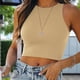 thumbnail image 4 of Parte Superior De La Cosecha Top corto para mujer Estilo informal Cami Top corto Slim Fit Traje diario (Caqui S) Cgtredaw Para estrenar, 4 of 6