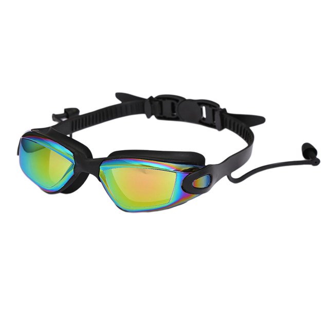 S SERENABLE Mirror Swimming Goggles AntiFog Swimming Goggles Protection Adjustable Unisex Black