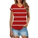 thumbnail image 1 of Eres Más Que una Camisa de Puntuación de Prueba Sexy de Manga Corta Lentejuelas Suelta Camisa de Blusa con Cuello en V, Poliéster, 1 of 8