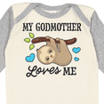 thumbnail image 4 of Inktastic My Godmother Loves Me with Sloth and Hearts Boys or Girls Long Sleeve Baby Bodysuit, 4 of 5