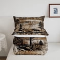 thumbnail image 3 of Rustic Reindeer Comforter&nbsp;Set Full,Retro Cabin Bedding Set for Kids Boys Teens Adult,Woodland Wildlife Deer Hunting Quilt Pine Trees Moose Wild Animal Duvet Insert Farmhouse Decorations, 3 of 5