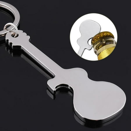 

Farfi Portable Zinc Alloy Guitar Shaped Beer Bottle Opener Bar Key Chain Ring Holder