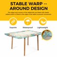 thumbnail image 4 of Beige Coastal Table Cloths for 4 Foot Rectangle Tables, Summer Nautical Beach Coral Starfish Patio Waterproof Elastic Fitted Tablecloths, Washable Rectangular Table Cover for Camping, 4 of 8