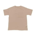 thumbnail image 5 of Tittly T Shirts for Women Basic Tees Casual Contrasting Striped Short Sleeved Pocket Round Neck T Shirt Tshirts Shirts Tops for Women Trendy Khaki S, 5 of 7