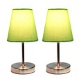 thumbnail image 2 of All The Rages LT2013-GRN-2PK Simple Designs Sand Nickel Mini Basic Table Lamp with Fabric Shade 2 Pack Set, Green, 2 of 4