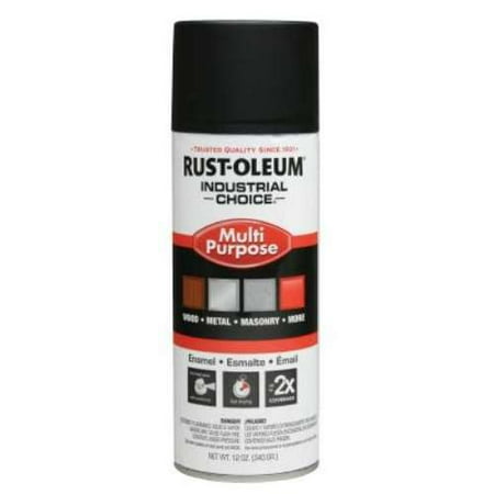 Rust-Oleum 1676830 1600 System Multi-Purpose Enamel Spray Paint, 12 oz, Liquid, Black, 12 To 15 Sq-Ft/Can