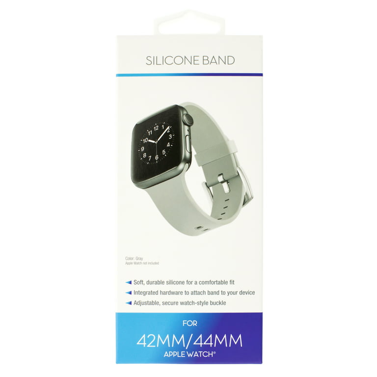 Silicone Band for 42 & 44MM Apple Watch® -Gray - Walmart.com