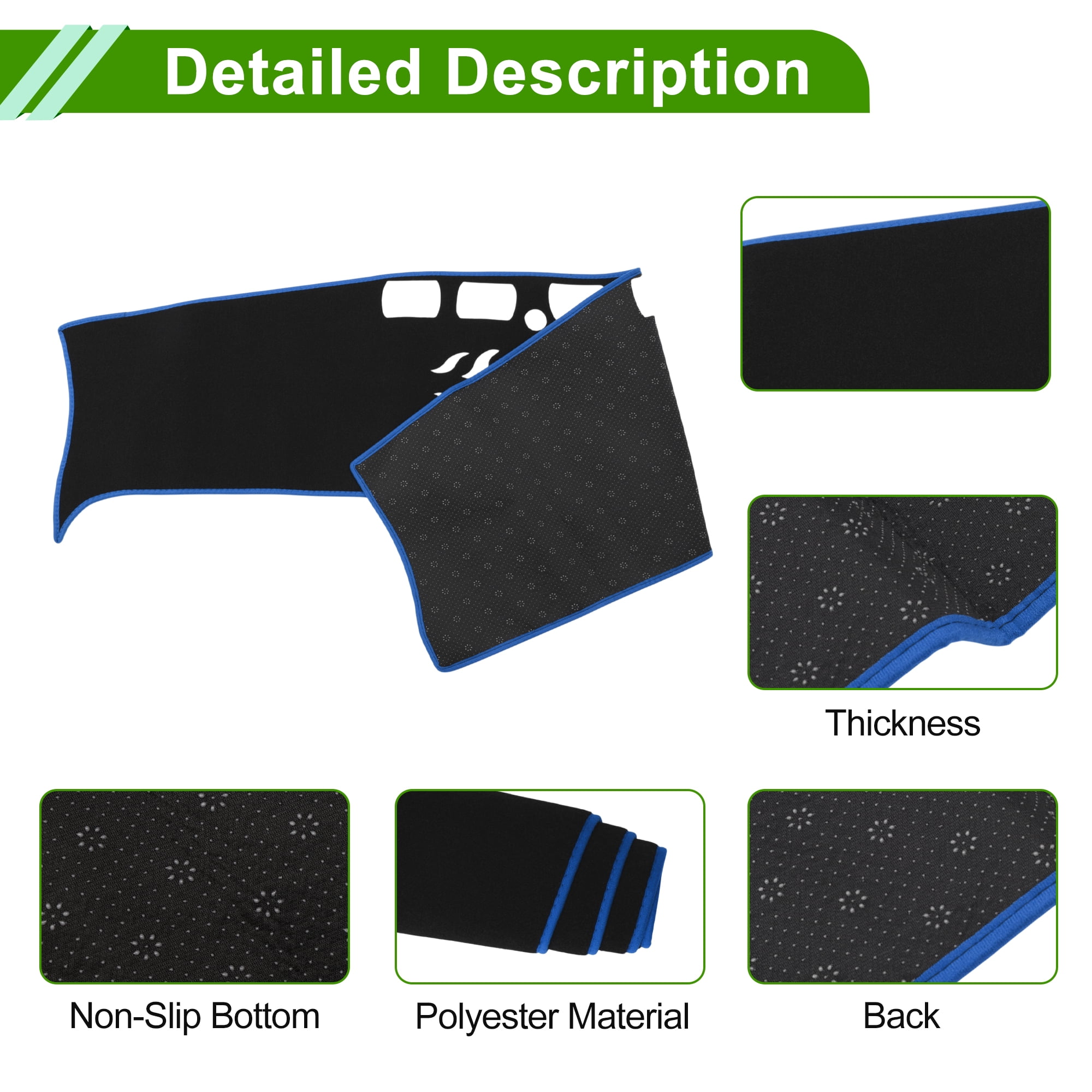 Dashboard Cover for Hyundai Tucson 2025 Dash Cover Mat Carpet Center Console Dash Cover Mat Polyester Black Blue 1 Pcs