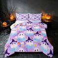 thumbnail image 2 of Homewish Kawaii Witch Ghost Full Size Comforter Sets, Colorful Flower Bedding Comforter Set, Lavender Blue Orange White, Pumpkin Bat Reversible, 3pcs 1 Comforter and 2 Pillowcases, 2 of 6