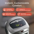 thumbnail image 3 of Oscillating Digital Ceramic Tower Heater for Home with Adjustable Thermostat, Timer and Remote Control, 23 Inches, 1500W, Silver, 755320, 3 of 5