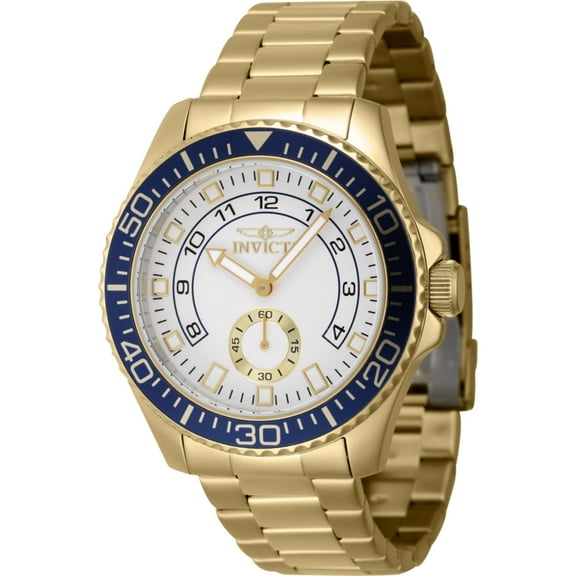 Invicta Men's Pro Diver 44mm White Dial Gold Stainless Steel Band Watch