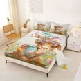 thumbnail image 2 of Erosebridal Kawaii Highland Cow Bed Sheets,Happy Easter Colorful Blossom Flowers King Sheets For Kids 4 Pieces, 2 of 6