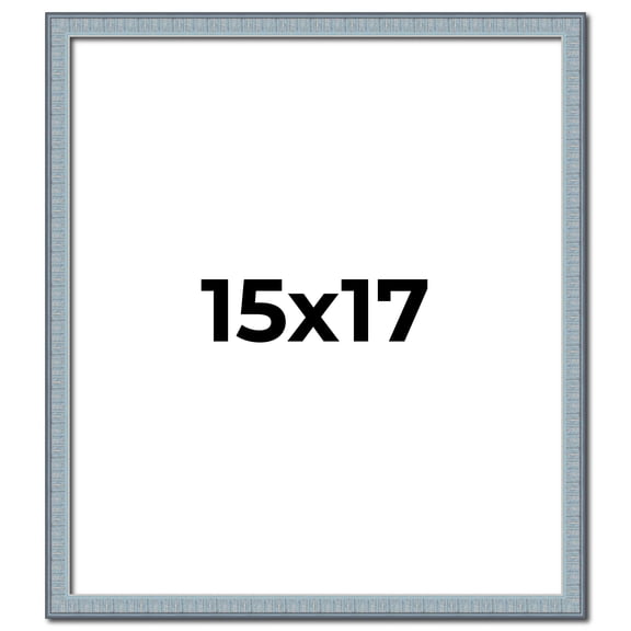 15x17 Frame Blue Scuffed Farm Board Solid Wood Picture Frame Width 0.75 Inches | Interior Depth 0.5