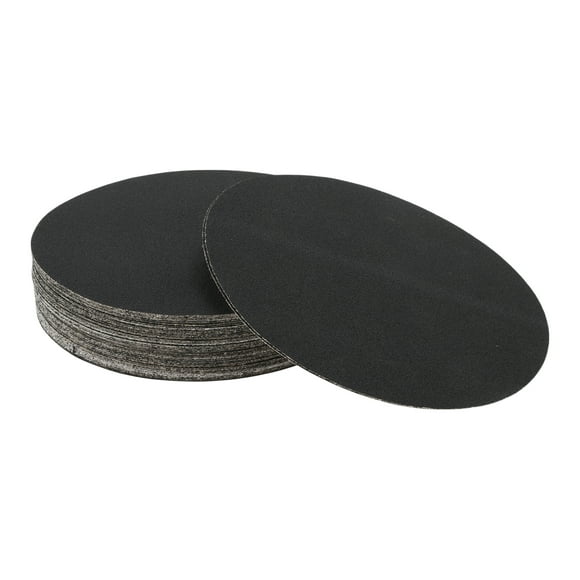 50 Pcs Hojas de Lija Redondas 120 Grano con Gancho y Bucle Universales para Restauración Automotriz 180x180mm Carburo de Silicio Negro