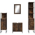 thumbnail image 3 of vidaXL 4 Piece Bathroom Furniture Set Smoked Oak Engineered Wood, 3 of 5