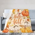 thumbnail image 5 of Fall Throw Blanket Pumpkin Blanket Throw Soft Warm Plush Fall Decor Flannel Fuzzy Picnic Throw Blanket Orange Leaf Autumn Blanket for Couch Sofa Chairs Holiday Blankets and Throws 50"x40", 5 of 6