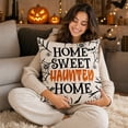 thumbnail image 5 of Vintage Halloween Throw Pillow Covers 18x18,Pumpkins Ghost Bat Pattern Seasonal Decorative Horror Cushion Case Decoration for Home Sofa Couch Bed, 5 of 5