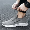 thumbnail image 6 of KaLI_store Men Shoes Fashion Summer Men Sneakers Mesh Breathable Comfortable Lightweight Flat Soft Lace Up Casual Grey,9, 6 of 7
