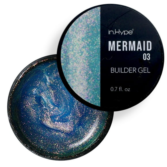 Gel Hard Builder para superposiciones, extensiones y fortalecimiento de uñas IN.HYPE In.Hype Mermaid Chameleon with Sparkling Shimmer #3