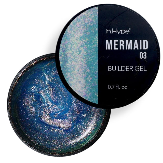 Gel Hard Builder para superposiciones, extensiones y fortalecimiento de uñas IN.HYPE In.Hype Mermaid Chameleon with Sparkling Shimmer #3