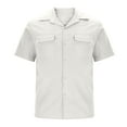 thumbnail image 3 of AHTJRT Mens Short Sleeve Cargo Shirt with Pockets Casual Summer Athletic Workout Basic Business T-Shirt Blouse White XL, 3 of 5