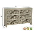 thumbnail image 6 of Taran Designs Fillian 6-drawer Floral Carved Solid Wood Dresser in Gray, 6 of 6