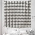 thumbnail image 1 of Abstract Tapestry, Contemporary Art Style Geometric Crosshatched Bold Lines Motif, Fabric Wall Hanging Decor for Bedroom Living Room Dorm, 5 Sizes, Eggshell Charcoal Grey, by Ambesonne, 1 of 1