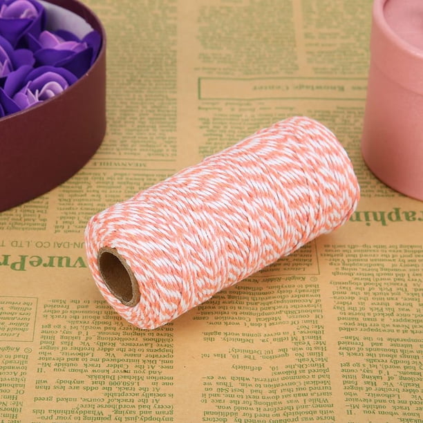 Hilo De Algodón 1 rollo de 100 metros, hilo de algodón de 2 capas, cuerda artesanal hecha a mano para tejer DIY (naranja Wdftyju Libre de BPA
