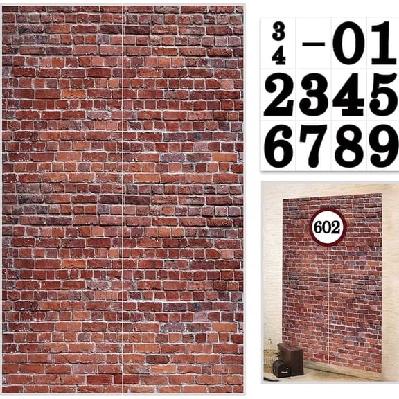 49.2x78.7in Old Red Brick Wall Texture Door Curtain for Rooms Doorway