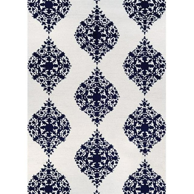 Couristan 30650339020030T 2 x 3 ft. Crawford Ornament Hand Crafted Rectangle Area Rug - Ivory & Blue
