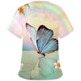 thumbnail image 2 of Puntoco 2024, tops a la moda de verano para mujer, tops de enfermera con bolsillos dobles y manga corta estampados con cuello en V, 2 of 3