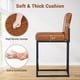 thumbnail image 5 of Qinaqin 24-Inch Bar Stools con Back Moderno PU Cuero Upholstered Chairs para Kitchen Island Negro Metálico Frame y Footrest Single Pack Marrón, 5 of 5