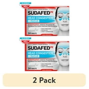 (2 pack) Sudafed PE Head Congestion + Mucus Non-Drowsy Relief Tablets, 24 Ct