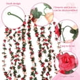 thumbnail image 5 of 8 Pack 8 FT Flower Garland Artificial Pink Rose Vine, Fake Flower Hanging Rose Ivy for Weddings Birthday Party Home Garden Craft Art Decorations, 5 of 8
